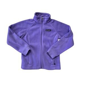 Columbia Girl Fleece Jacket Youth M (10-12) Purple Full Zip Outdoor